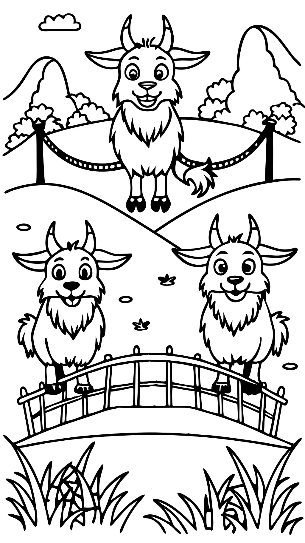 billy goats gruff coloring pages